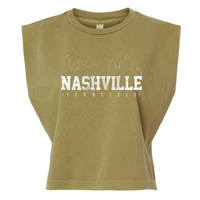 Nashville Skyline Music City Tennessee Gift Garment-Dyed Women's Muscle Tee