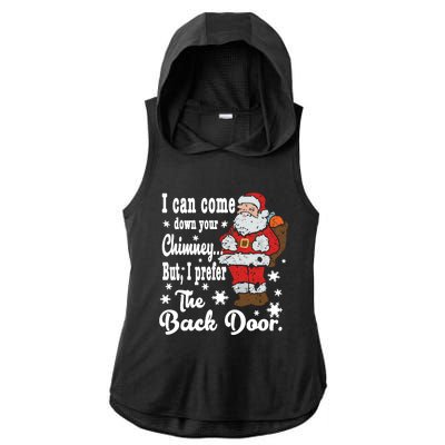 Naughty Santa Meaningful Gift: I Can Come Down Your Chimney Gift Ladies PosiCharge Tri-Blend Wicking Draft Hoodie Tank