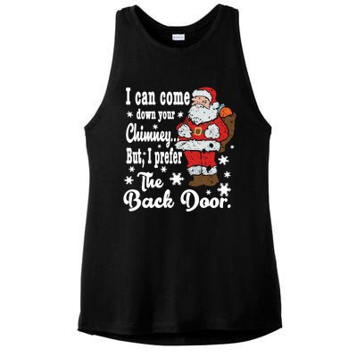 Naughty Santa Meaningful Gift: I Can Come Down Your Chimney Gift Ladies PosiCharge Tri-Blend Wicking Tank