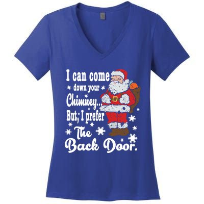 Naughty Santa Meaningful Gift: I Can Come Down Your Chimney Gift Women's V-Neck T-Shirt