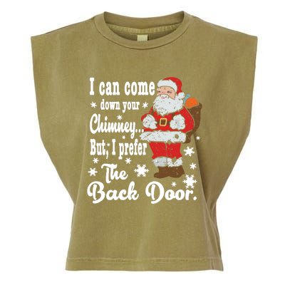 Naughty Santa Meaningful Gift: I Can Come Down Your Chimney Gift Garment-Dyed Women's Muscle Tee