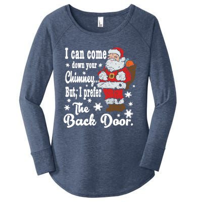 Naughty Santa Meaningful Gift: I Can Come Down Your Chimney Gift Women's Perfect Tri Tunic Long Sleeve Shirt