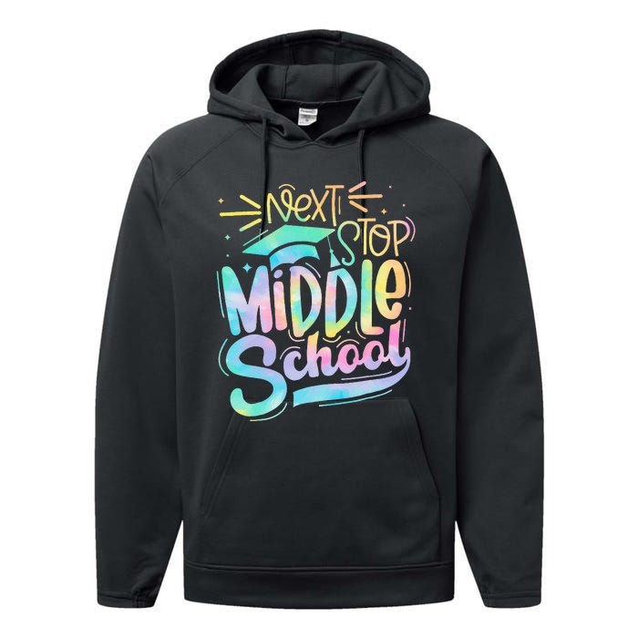 Next Stop Middle School Graduation Last Day Of School Kids Performance Fleece Hoodie