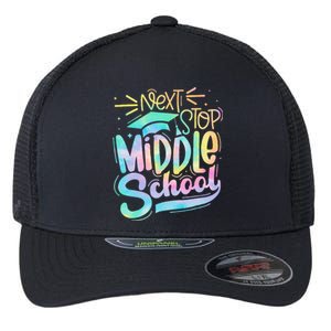 Next Stop Middle School Graduation Last Day Of School Kids Flexfit Unipanel Trucker Cap