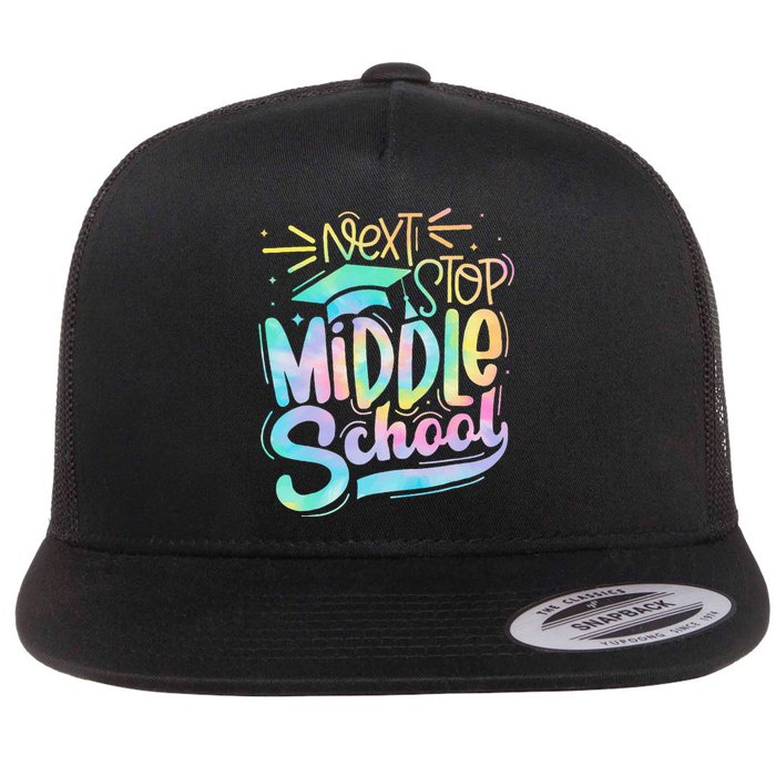 Next Stop Middle School Graduation Last Day Of School Kids Flat Bill Trucker Hat