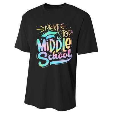 Next Stop Middle School Graduation Last Day Of School Kids Performance Sprint T-Shirt