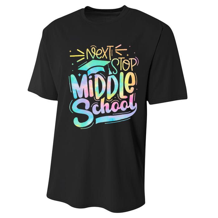 Next Stop Middle School Graduation Last Day Of School Kids Performance Sprint T-Shirt