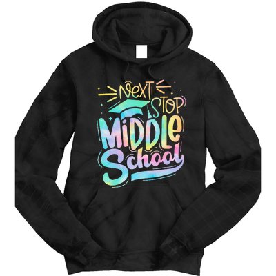 Next Stop Middle School Graduation Last Day Of School Kids Tie Dye Hoodie