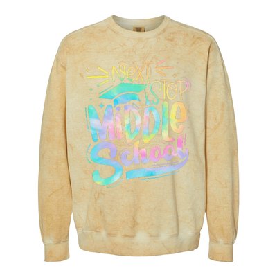 Next Stop Middle School Graduation Last Day Of School Colorblast Crewneck Sweatshirt