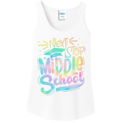 Next Stop Middle School Graduation Last Day Of School Ladies Essential Tank