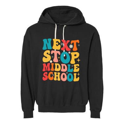 Next Stop Middle School Funny Graduate 5th Grade Graduation Garment-Dyed Fleece Hoodie