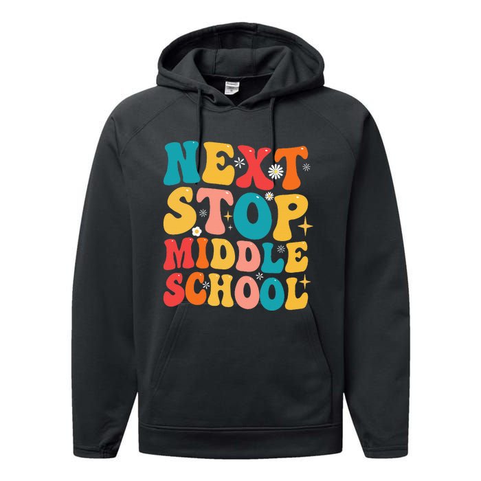 Next Stop Middle School Funny Graduate 5th Grade Graduation Performance Fleece Hoodie