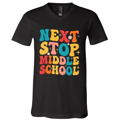 Next Stop Middle School Funny Graduate 5th Grade Graduation V-Neck T-Shirt