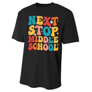 Next Stop Middle School Funny Graduate 5th Grade Graduation Performance Sprint T-Shirt