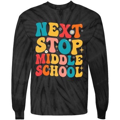 Next Stop Middle School Funny Graduate 5th Grade Graduation Tie-Dye Long Sleeve Shirt