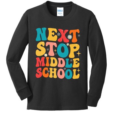 Next Stop Middle School Funny Graduate 5th Grade Graduation Kids Long Sleeve Shirt