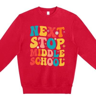 Next Stop Middle School Funny Graduate 5th Grade Graduation Premium Crewneck Sweatshirt