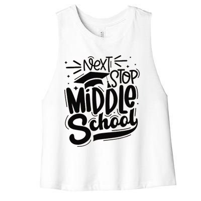 Next Stop Middle School Graduation Gift Women's Racerback Cropped Tank