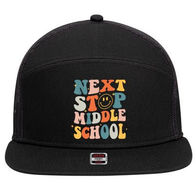 Next Stop Middle School Graduation Last Day Of School 7 Panel Mesh Trucker Snapback Hat