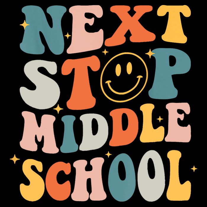 Next Stop Middle School Graduation Last Day Of School Flat Bill Trucker Hat