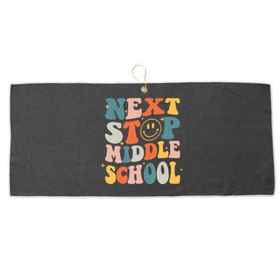 Next Stop Middle School Graduation Last Day Of School Large Microfiber Waffle Golf Towel