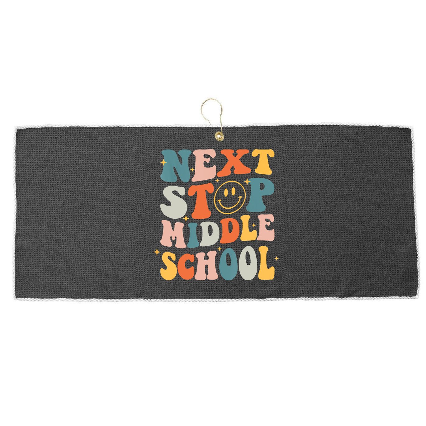 Next Stop Middle School Graduation Last Day Of School Large Microfiber Waffle Golf Towel