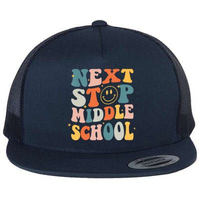 Next Stop Middle School Graduation Last Day Of School Flat Bill Trucker Hat