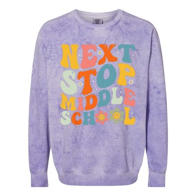 Next Stop Middle School Elementary School Graduation Colorblast Crewneck Sweatshirt