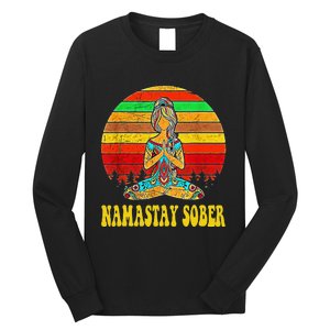 Namastay Sober Na Aa 12 Step Recovery Narcotics Anonymous Long Sleeve Shirt