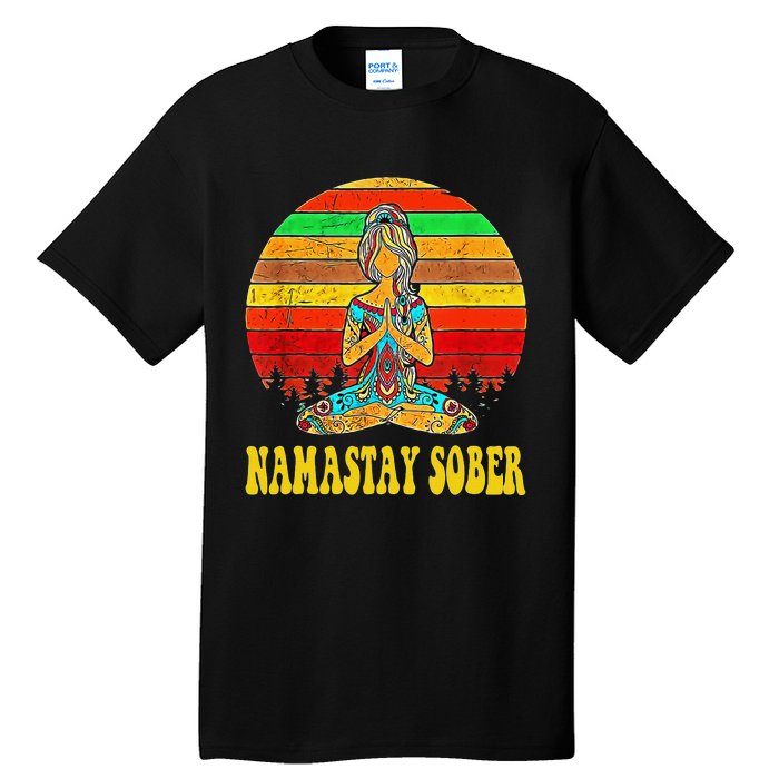 Namastay Sober Na Aa 12 Step Recovery Narcotics Anonymous Tall T-Shirt