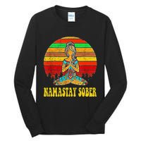 Namastay Sober Na Aa 12 Step Recovery Narcotics Anonymous Tall Long Sleeve T-Shirt