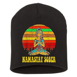 Namastay Sober Na Aa 12 Step Recovery Narcotics Anonymous Short Acrylic Beanie