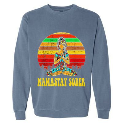 Namastay Sober Na Aa 12 Step Recovery Narcotics Anonymous Garment-Dyed Sweatshirt