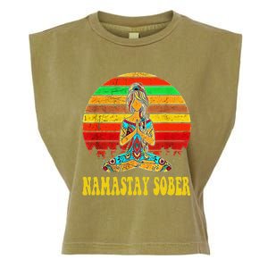 Namastay Sober Na Aa 12 Step Recovery Narcotics Anonymous Garment-Dyed Women's Muscle Tee