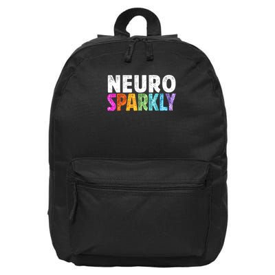 Neuro Sparkly Neurodivergent Neurodivergence ADHD ASD  16 in Basic Backpack