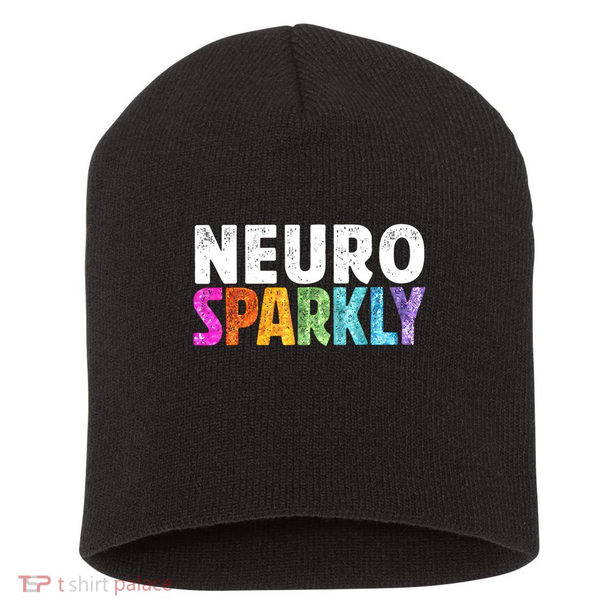 Neuro Sparkly Neurodivergent Neurodivergence ADHD ASD  Short Acrylic Beanie