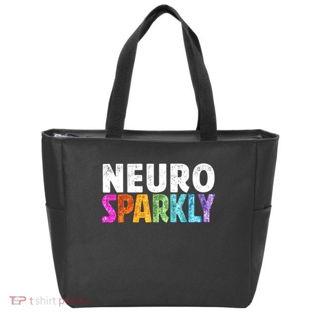 Neuro Sparkly Neurodivergent Neurodivergence ADHD ASD  Zip Tote Bag