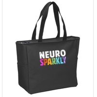 Neuro Sparkly Neurodivergent Neurodivergence ADHD ASD  Zip Tote Bag