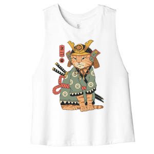 Neko Samurai Women's Racerback Cropped Tank