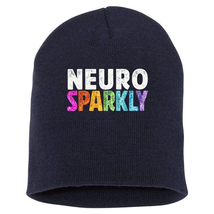 Neuro Sparkly Neurodivergent Neurodivergence ADHD ASD Short Acrylic Beanie