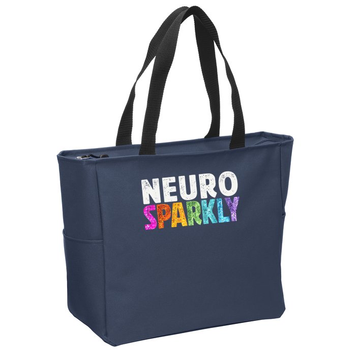 Neuro Sparkly Neurodivergent Neurodivergence ADHD ASD Zip Tote Bag