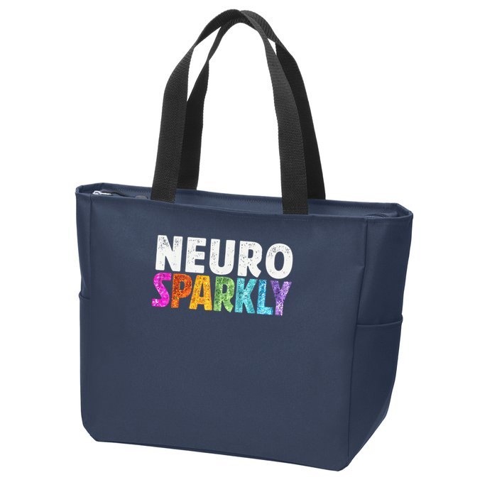 Neuro Sparkly Neurodivergent Neurodivergence ADHD ASD Zip Tote Bag