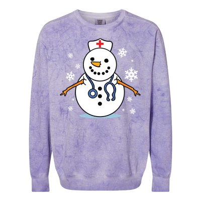 Nurse Snowman Nurse Christmas Colorblast Crewneck Sweatshirt