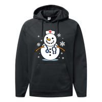 Nurse Snowman Nurse Christmas Performance Fleece Hoodie