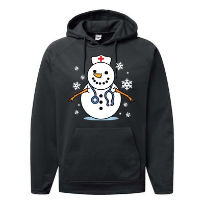 Nurse Snowman Nurse Christmas Performance Fleece Hoodie