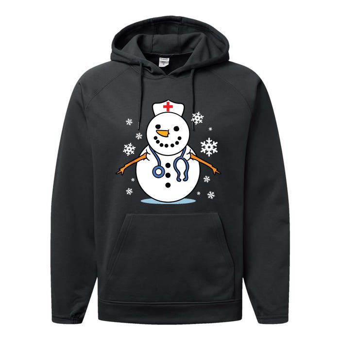 Nurse Snowman Nurse Christmas Performance Fleece Hoodie