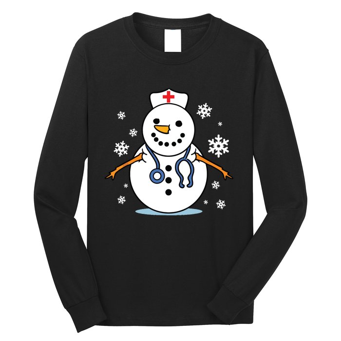 Nurse Snowman Nurse Christmas Long Sleeve Shirt