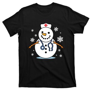 Nurse Snowman Nurse Christmas T-Shirt