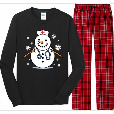 Nurse Snowman Nurse Christmas Long Sleeve Pajama Set