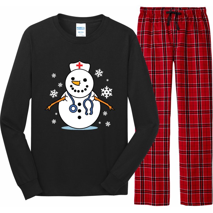 Nurse Snowman Nurse Christmas Long Sleeve Pajama Set